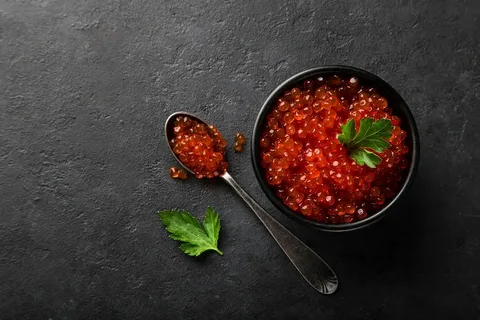 تصویر 1 از خاویار سرخ رنگ طبیعی بشقاب